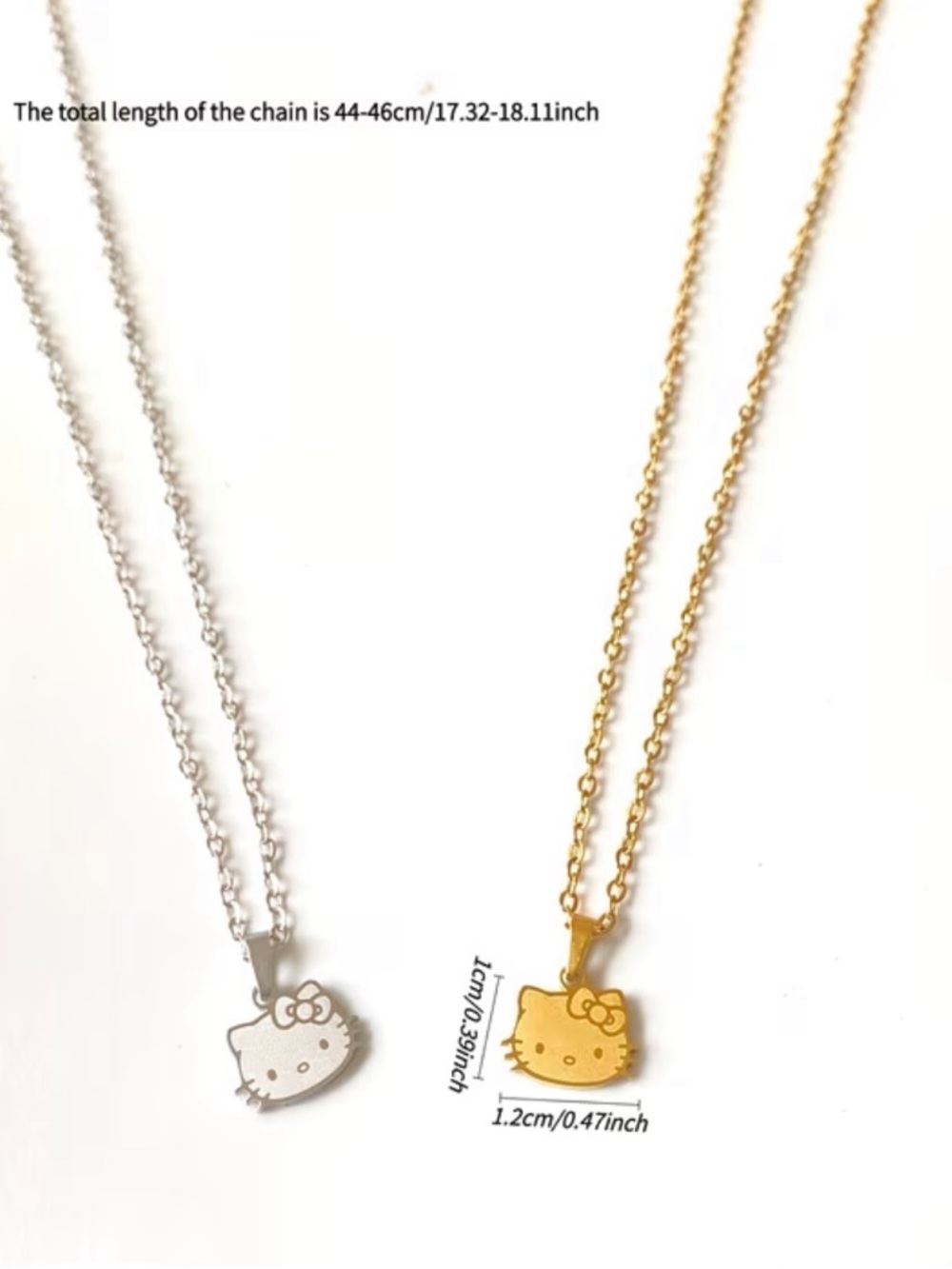 Hello Kitty Sterling Silver Necklace Bracelet Ring Earrings Gift Set Waterproof - Picture 6 of 11